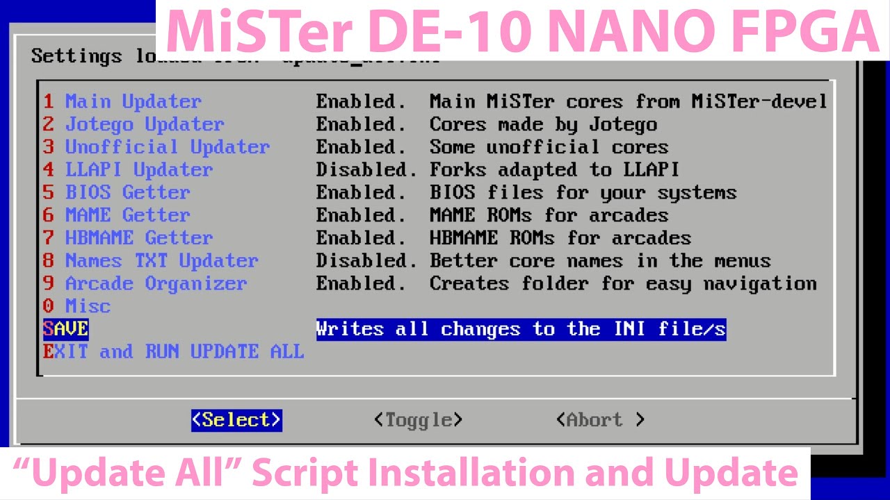 MiSTer FPGA UPDATE ALL; Script Installation and Setup Process + Overview