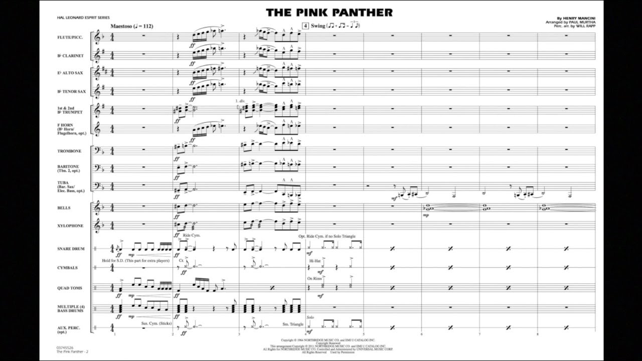 The Pink Panther by Henry Mancini/arr. Paul Murtha