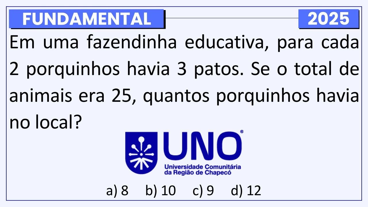 Resolvi Fazendo PROPORÇÃO na Prova da Banca UNO CHAPECÓ