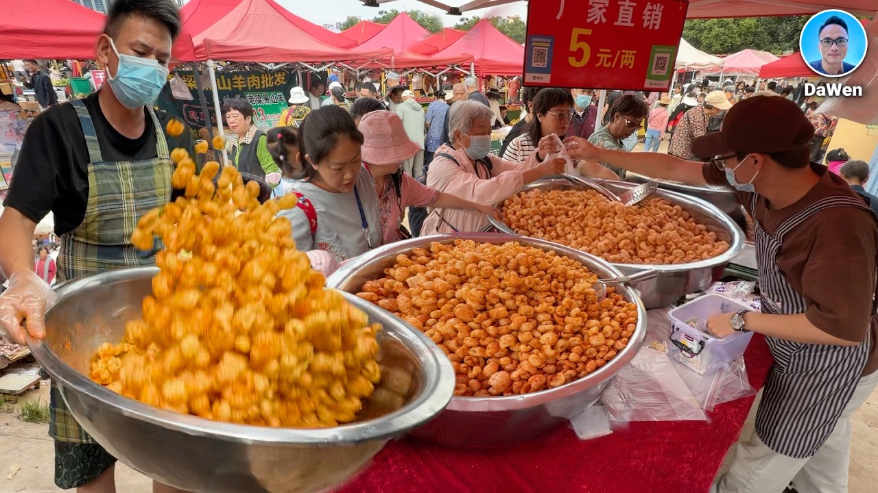 Huge Open-Air Market in Yunnan, China: Incredible Food & Bustling Local Life