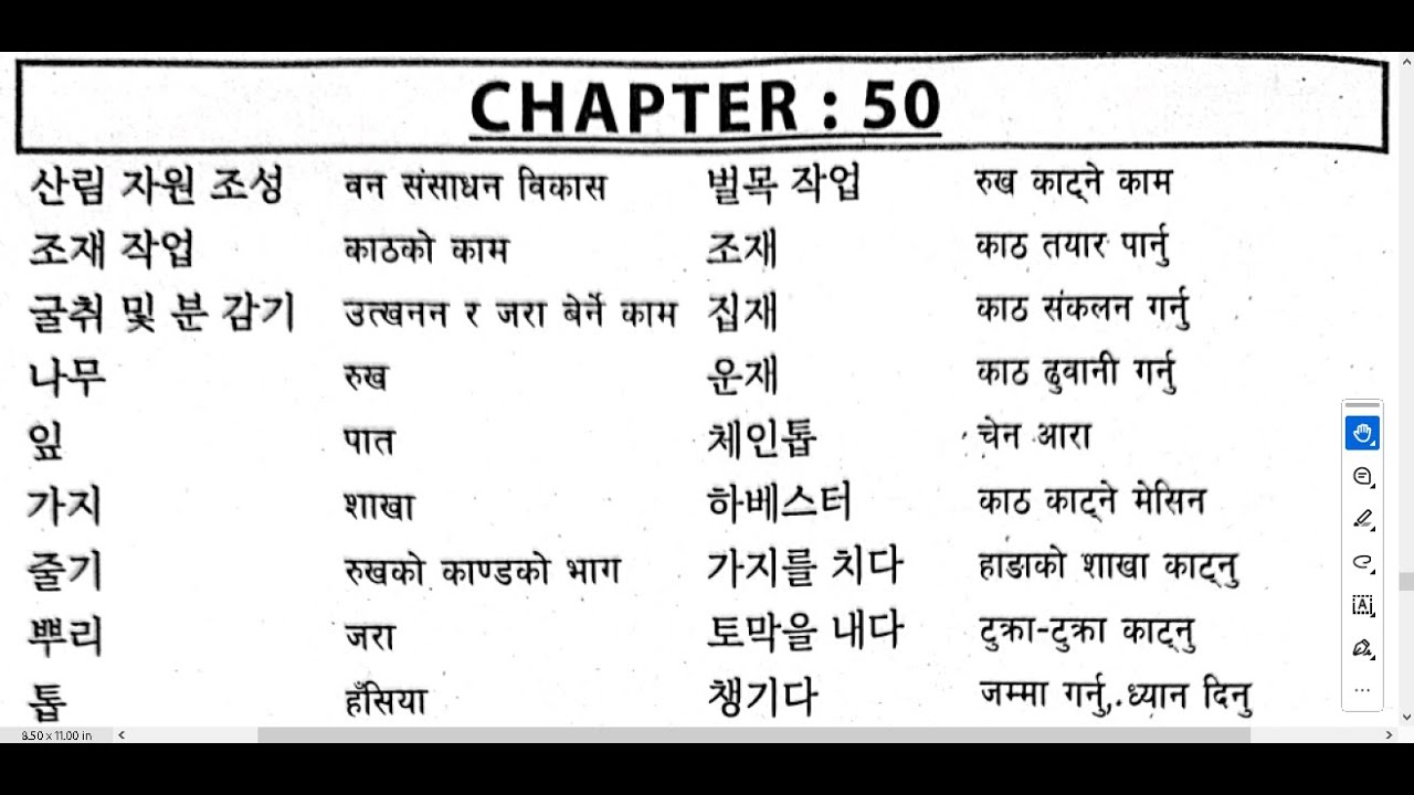 UNIT 50 NEW EPS COURSE BOOK KOREAN NEPALI MEANINGS