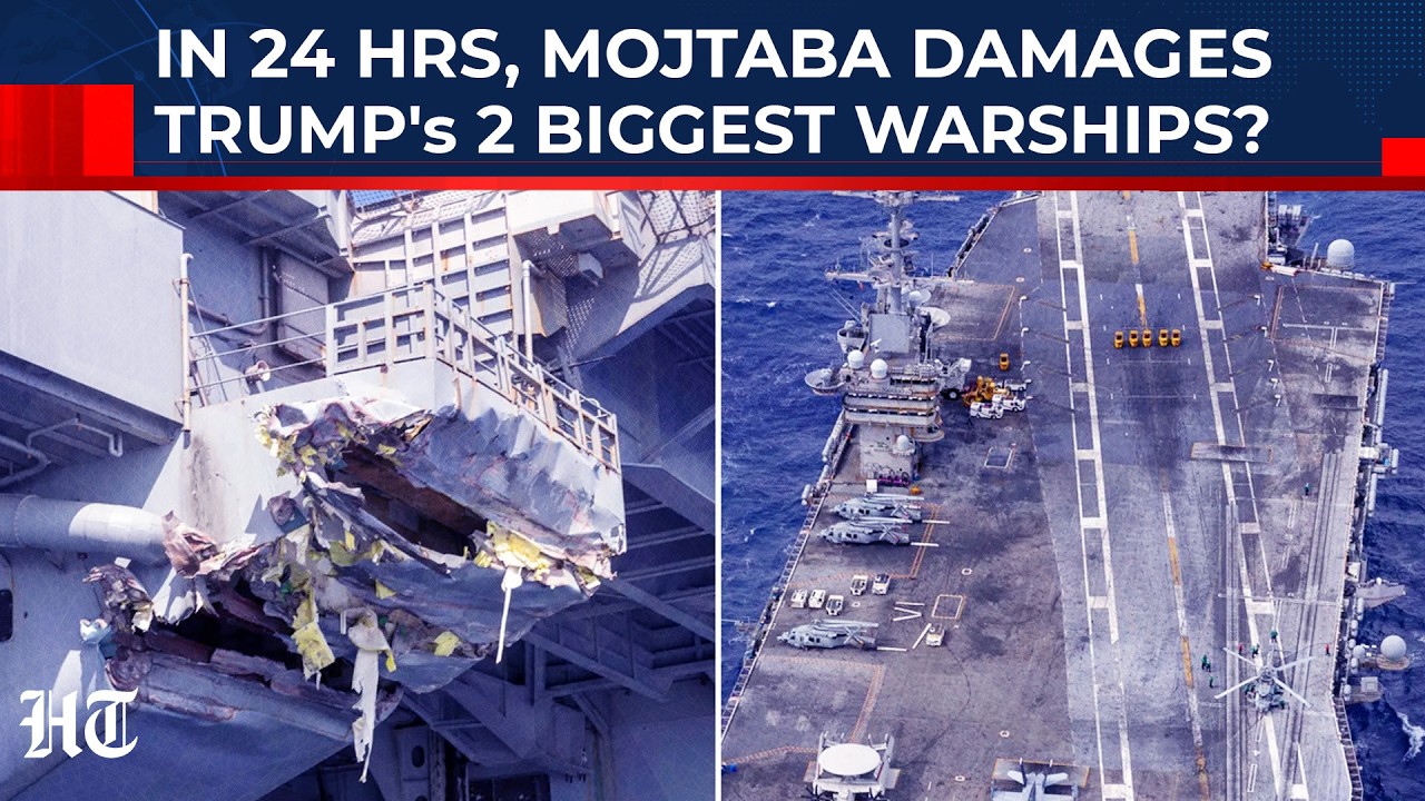 In 24 Hrs, Mojtaba Goes After USA's 2 Biggest Warships: Fire, Missiles Hit Aircraft Carriers?| Iran