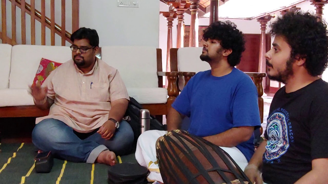 Anoor Anantha Krishna Sharma practicing music with his team at Mangomulch