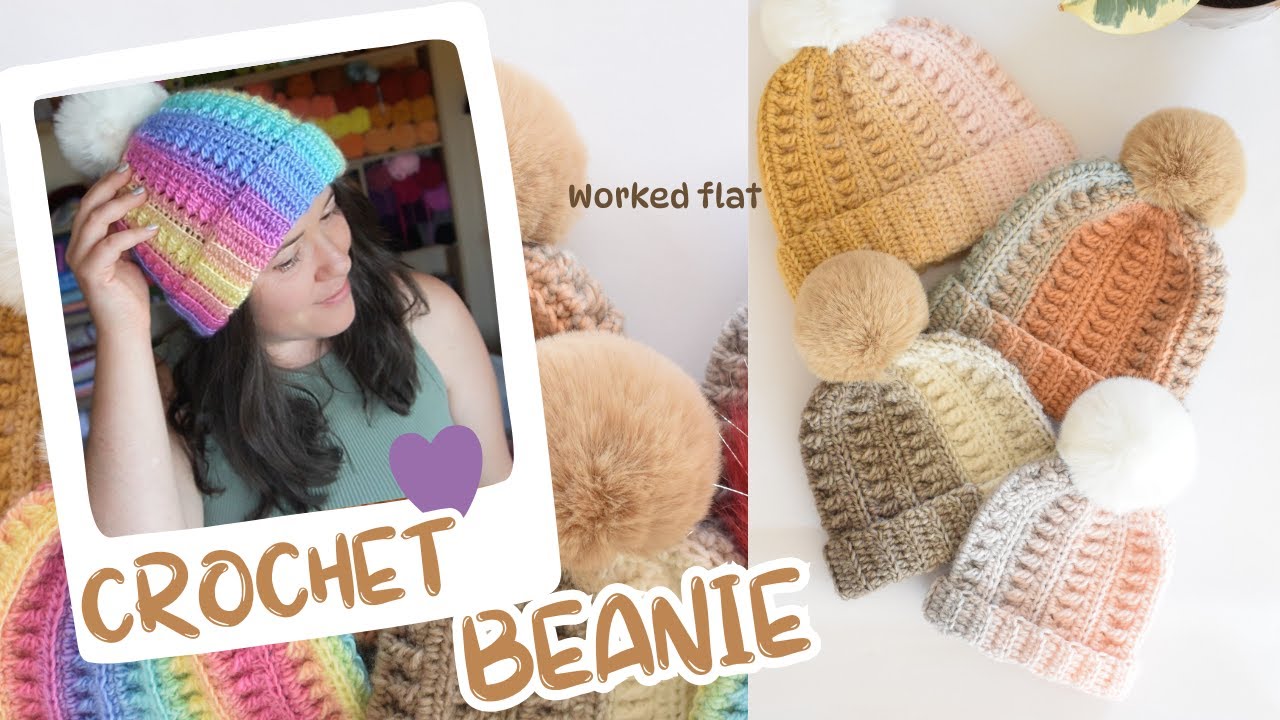 Crochet '' Alpine '' Beanie step-by-step video tutorial- side to side beanie