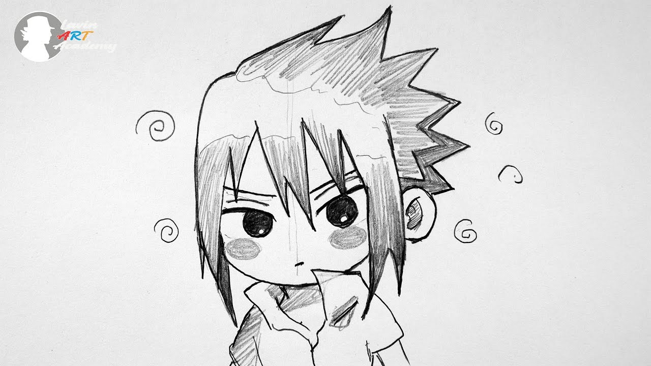 How to Draw Chibi Cute Sasuke Uchiha Step by Step Easy