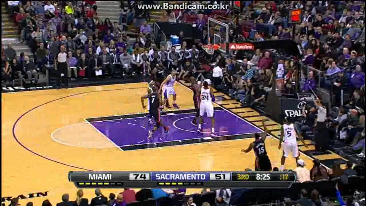 Mario Chalmers (34Pts), LeBron James (20Pts) vs Kings (2013.01.12)