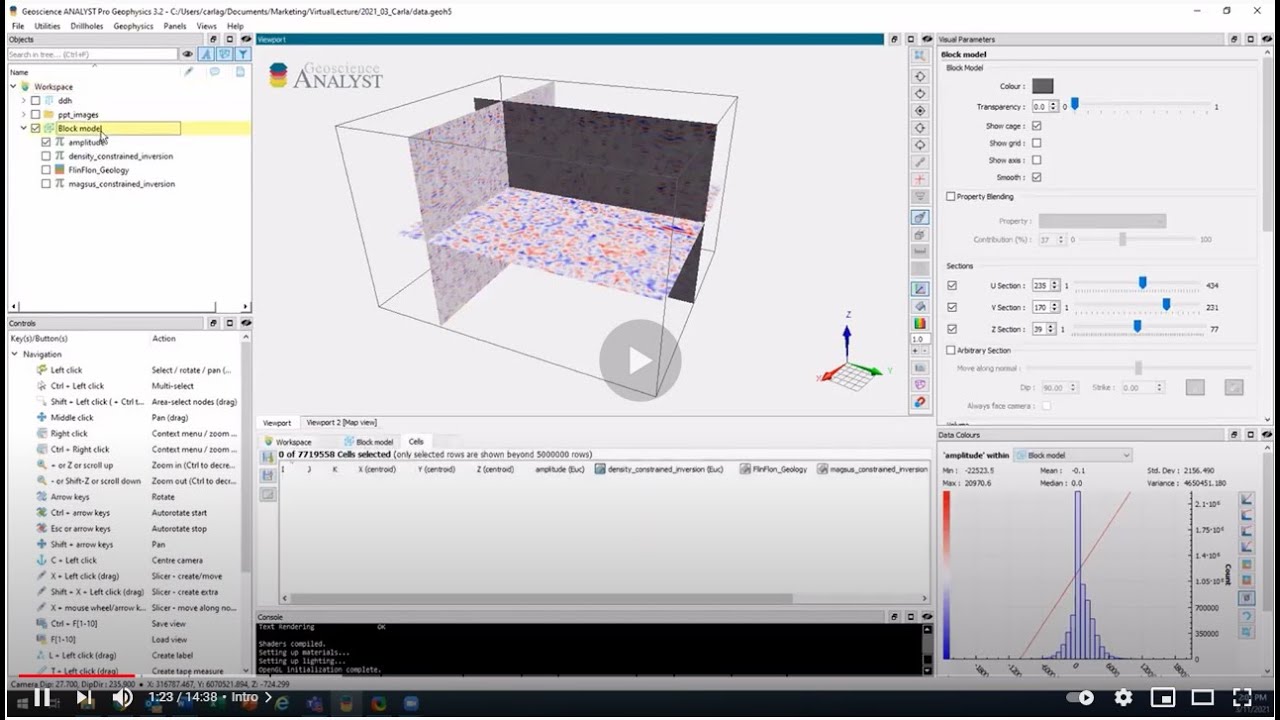 Advanced block model and drillhole visualization - Geoscience ANALYST 