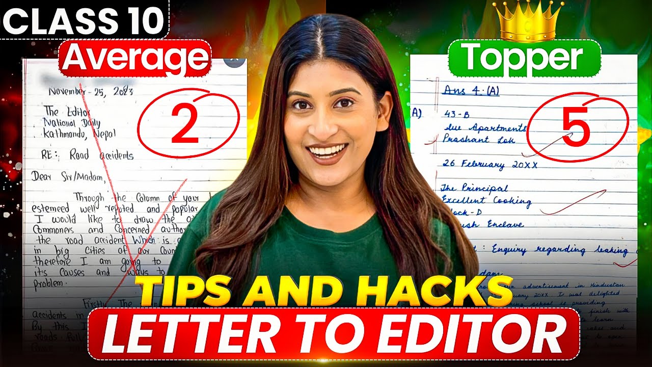 Letter to the Editor in 5 Minutes 🔥 Full Marks Trick + CBSE Format | Class 10 English 