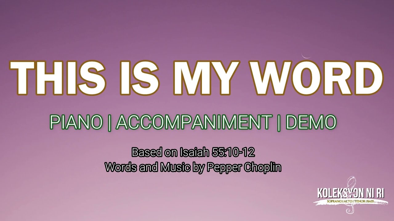 This is My Word | Piano | Accompaniment | Lyrics