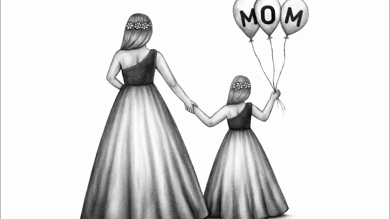 Mom and Daughter Beautiful Drawing | Family Art Video