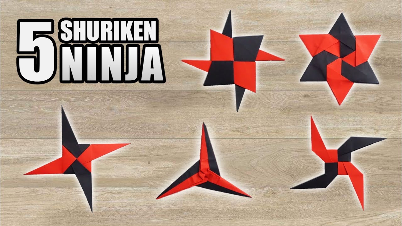 DIY 5 Shuriken - Как сделать бумажный сюрикен