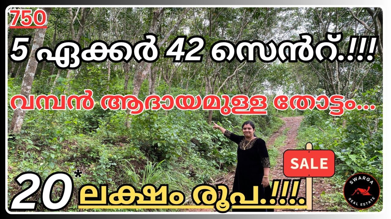 750: നോക്കാൻ ആളില്ലാതെ കിടക്കുന്ന തോട്ടം വിൽപ്പനയ്ക്ക് 5 ഏക്കർ 42 സെൻറ് കിടിലൻ തോട്ടം വിൽപ്പനയ്ക്ക്.