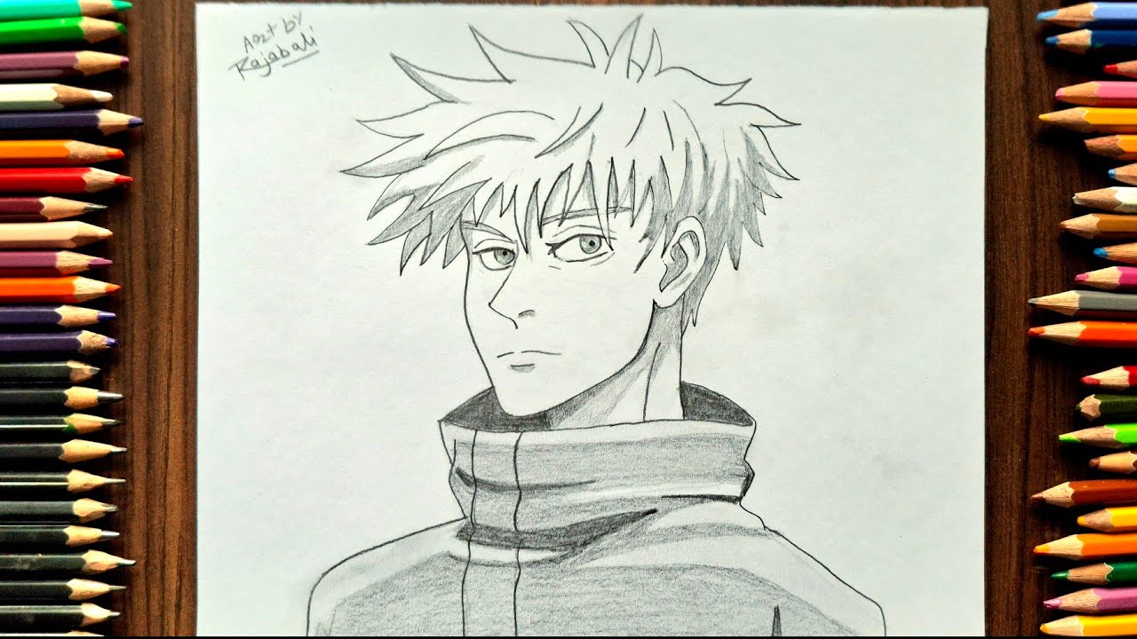 How to draw gojo satrou step by step||Anime drawing tutorial||Jujutsu Kaisen