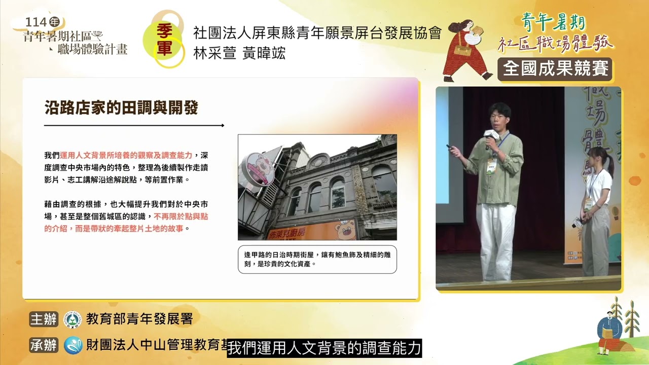 114年青年暑期社區職場體驗計畫-全國成果競賽-季軍