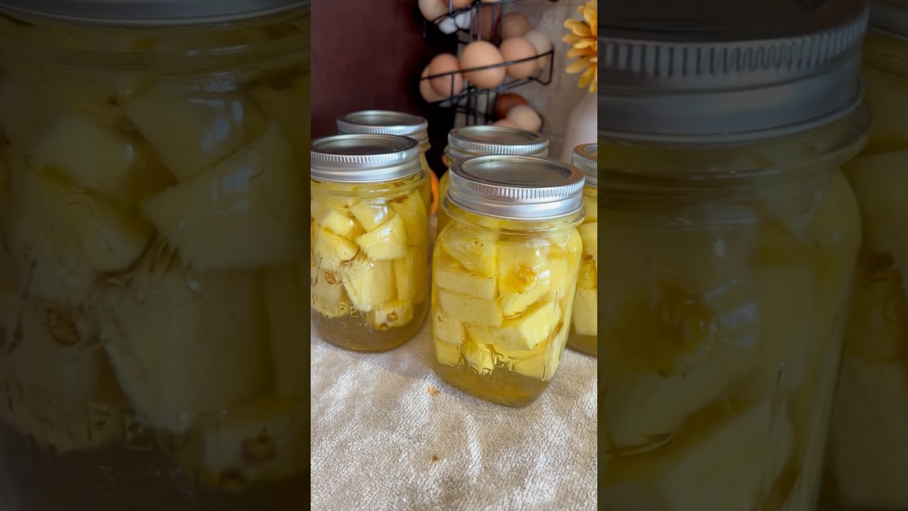 Как законсервировать свежий ананас для длительного хранения!🍍 #консервирование #домашнеехозяйство...