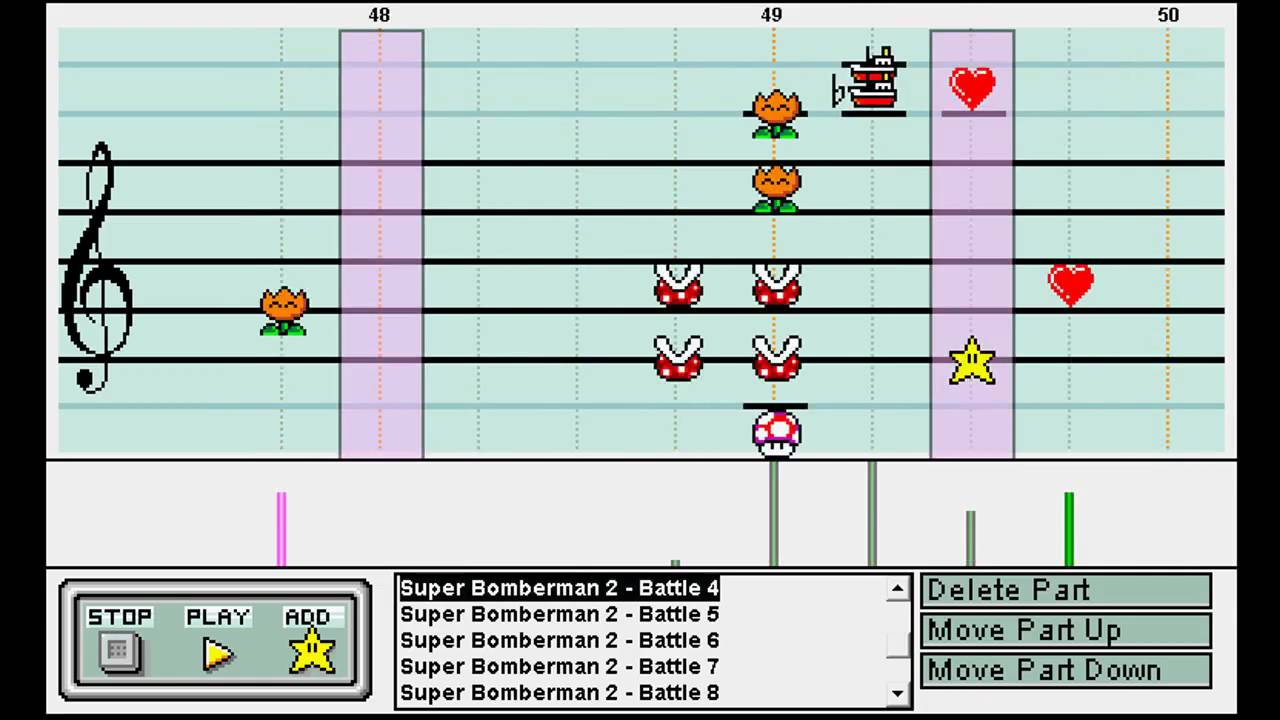 Super Bomberman 2 Battle theme on Mario Paint Composer