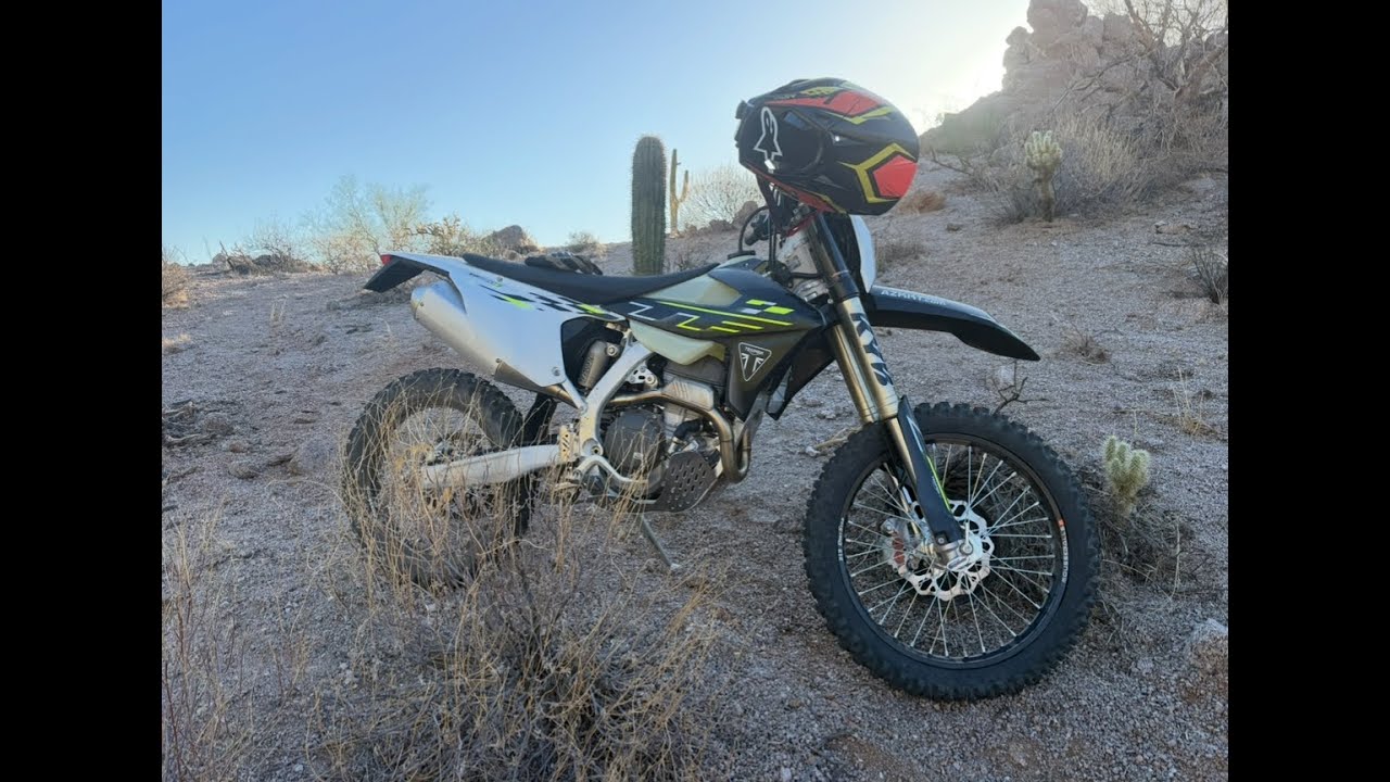 Triumph TF250-E Arizona single track, chunky, rocky, flowing and washes
