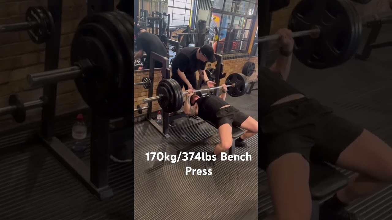 The Fastest I&rsquo;ve Bench pressed 170kg/374lbs so far #benchpress #chestday #chestworkout