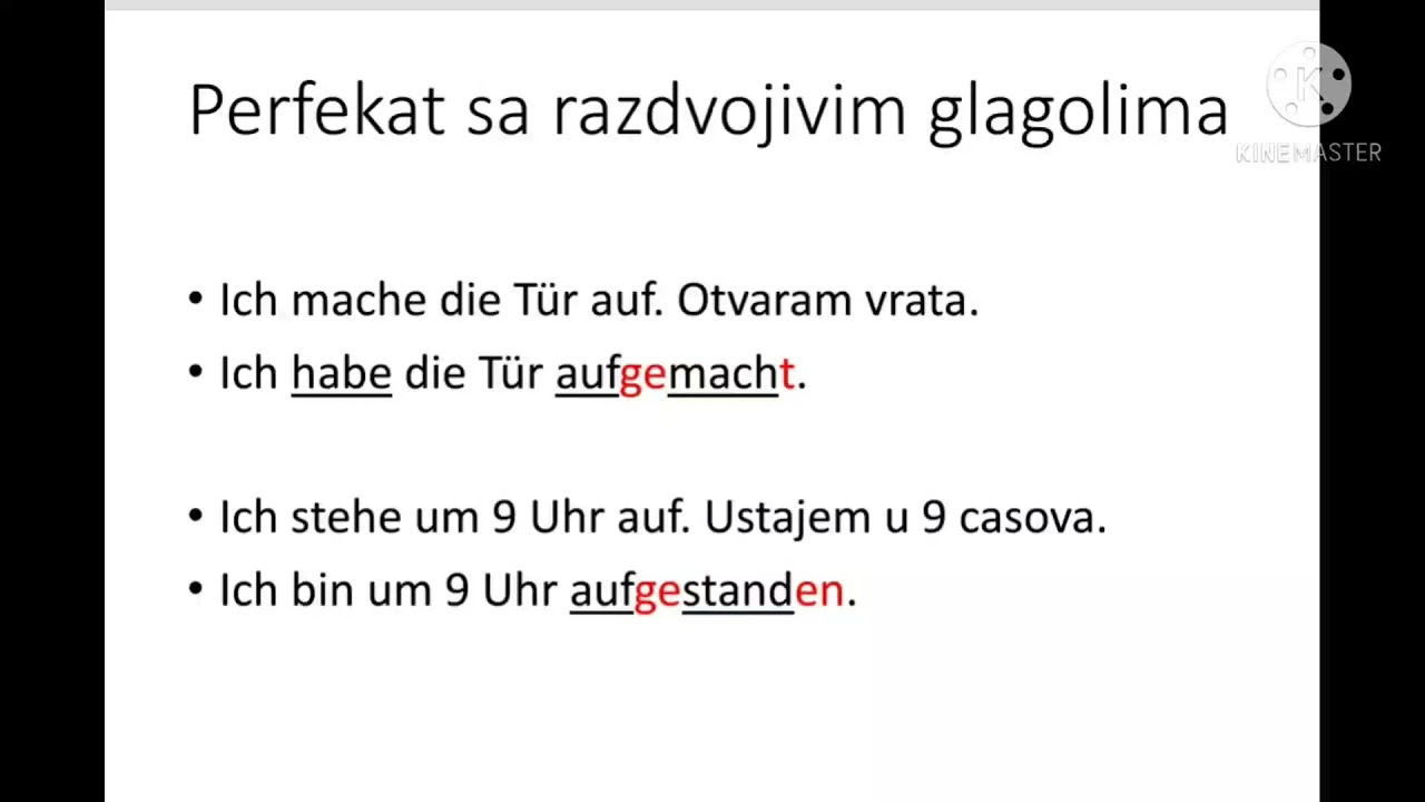 Perfekat 2, razdvojivi i nepravilni glagoli