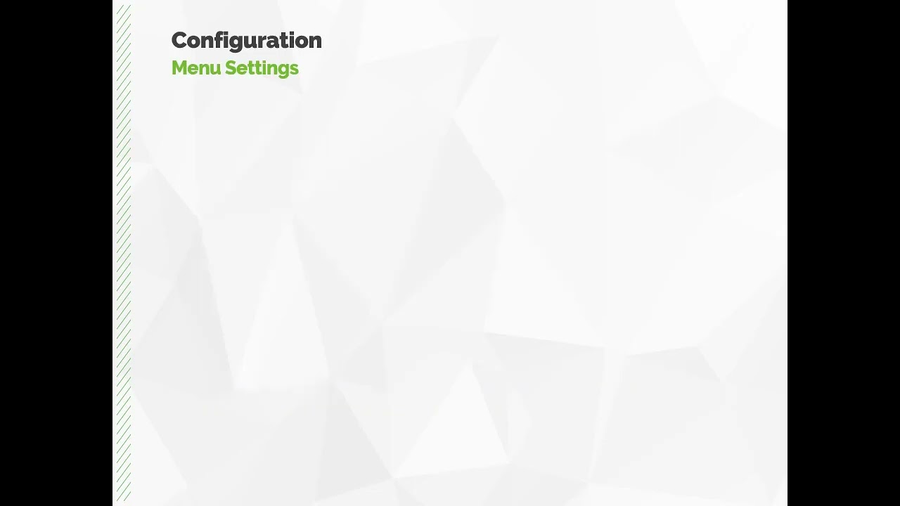Web Admin Advanced Menu Configuration