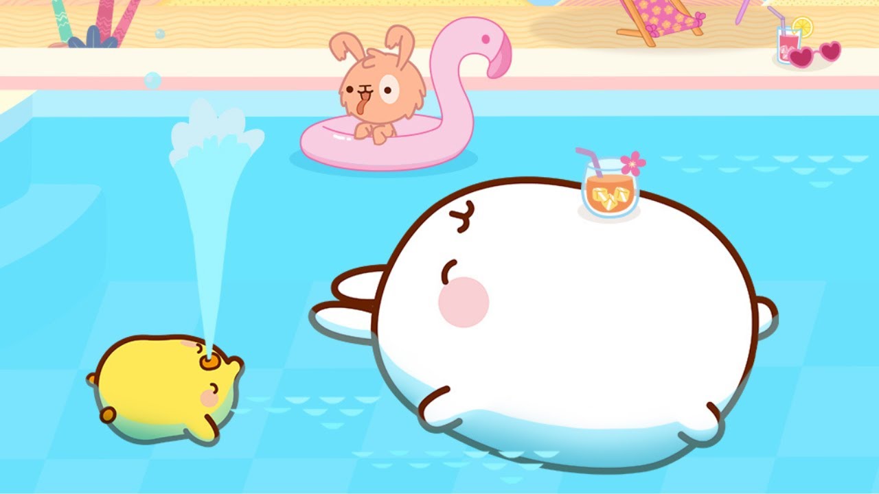Molang and Piu Piu: Chill Summer Day in the Pool 💦