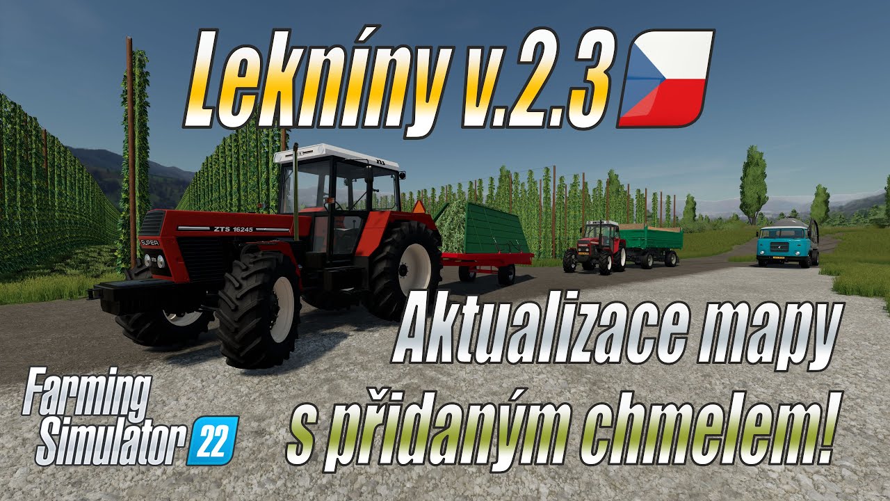 🌸 Live stream na mapě Lekníny v.2.3 - Vydání editu mapy s přidaným chmelem - FS22 (4K/HDR)