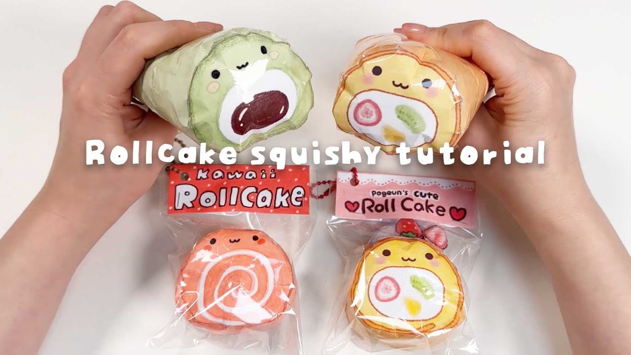 DIY Rollcake squishy l Tutorial + Free printable ❤️
