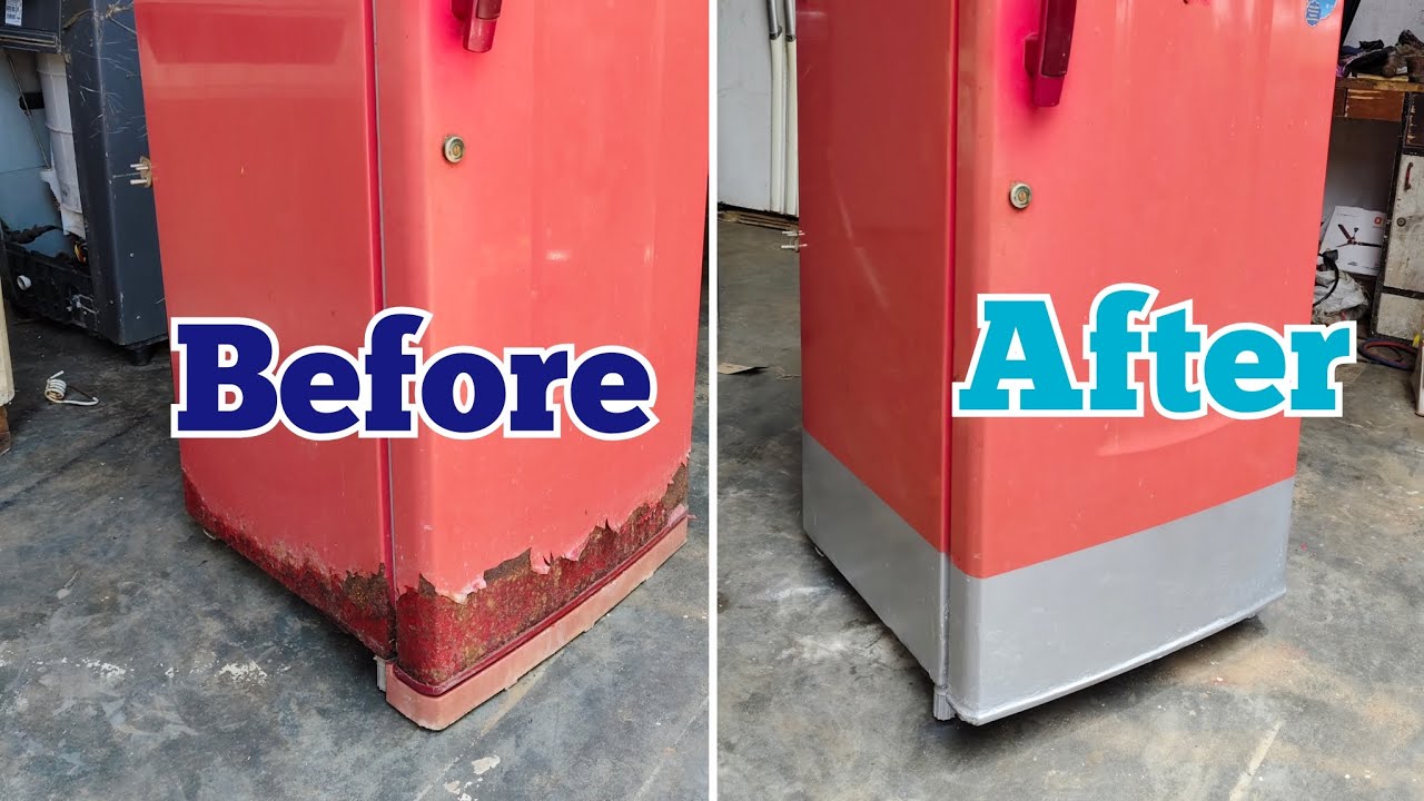 Fridge door rusted painting ideas tamil / fridge door spray painting/ #workshoptamil 