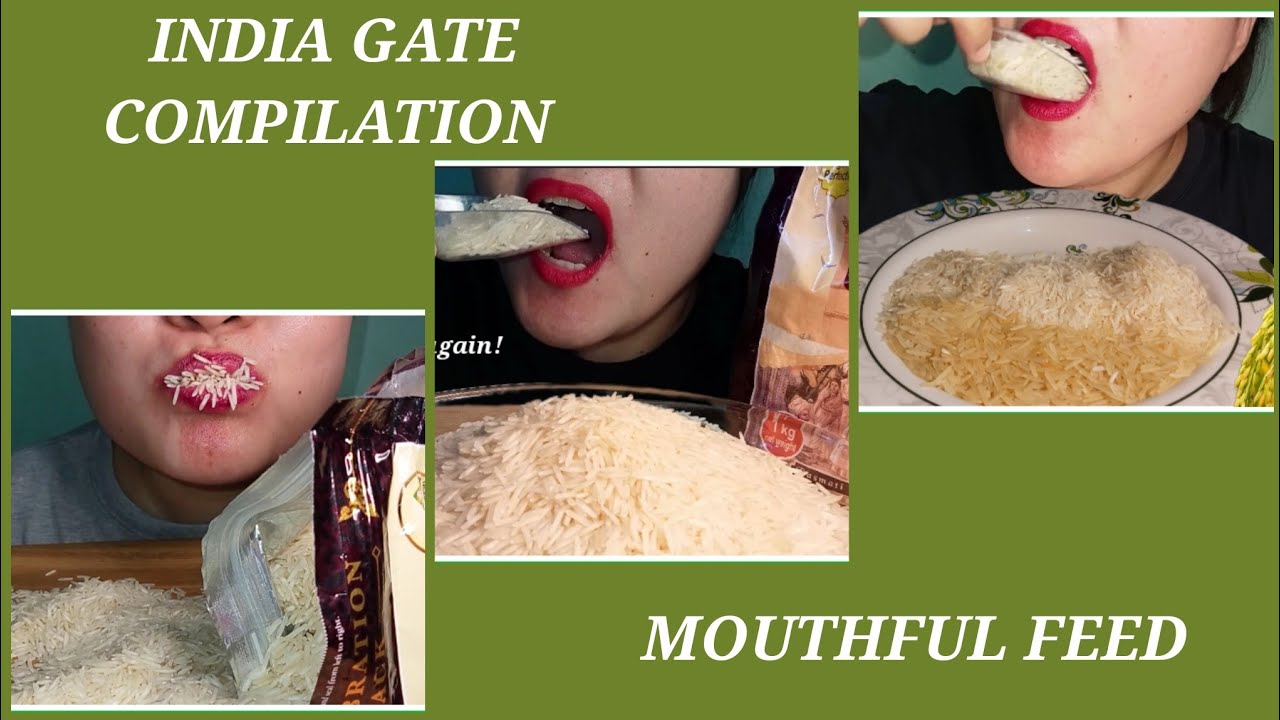 COMPILATION ASMR EATING RAW INDIA GATE CLASSIC|| MOUTHFUL FEED @Joylorna8
