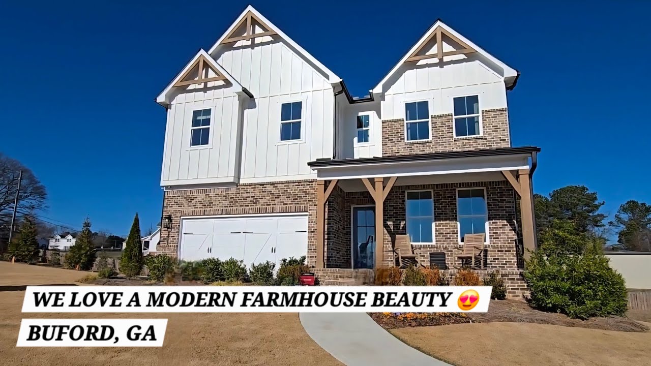 Let's Tour This Modern Farmhouse Riverside Model Home in Buford, GA by Beazer Homes 🔥