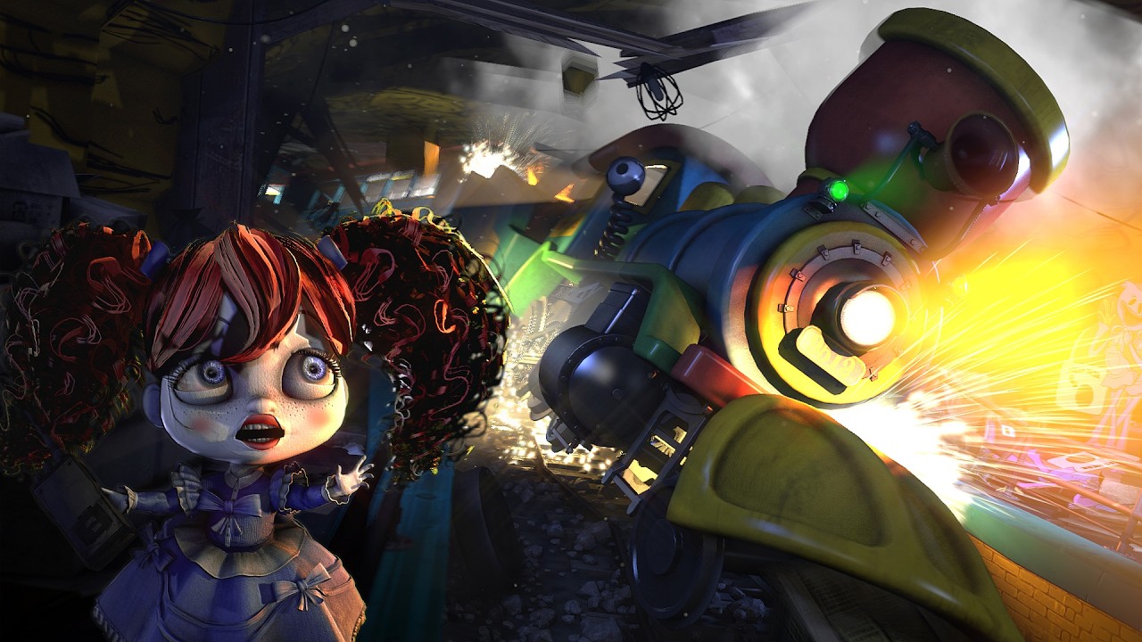 Poppy Playtime Train Crash Animation
