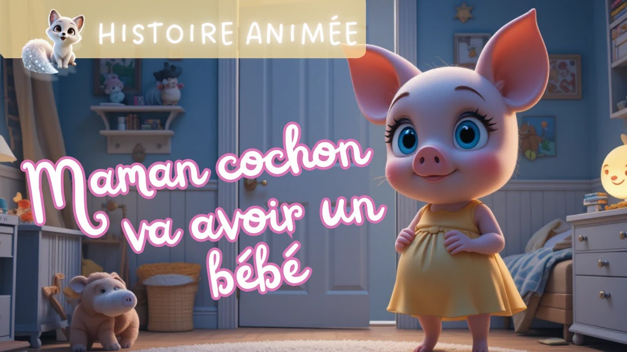 Maman cochon attend un bébé 🍼  | Histoire animée : adorable et douce pour Enfants ✨