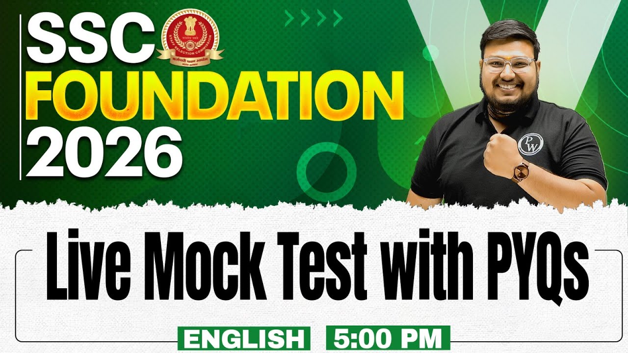SSC CGL/CHSL English 2026 | SSC English Live Mock Test With PYQs | By Bhragu Kulshrestha Sir