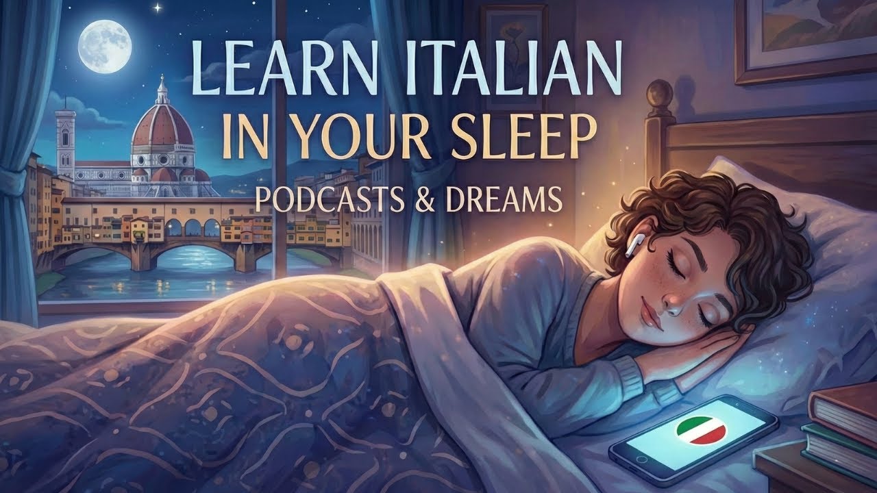 Learn Italian While You Sleep 😴 8 Hours of Easy A1 Italian Podcast & Relaxing Piano 🌙💤