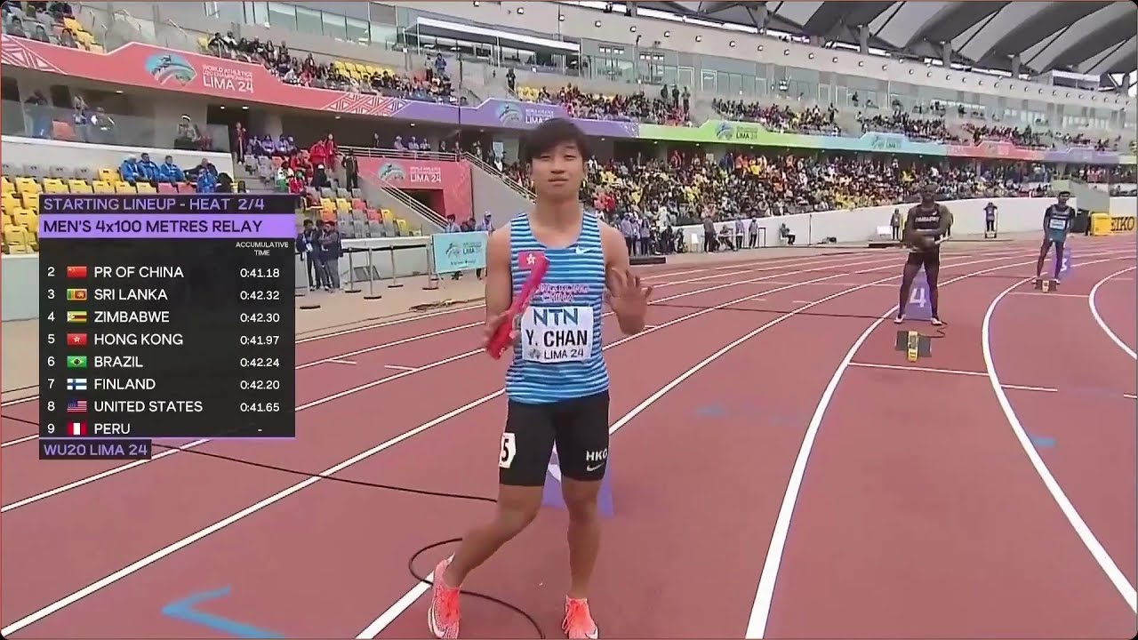 World U20 Champs - Men's 4x100m Heat 2