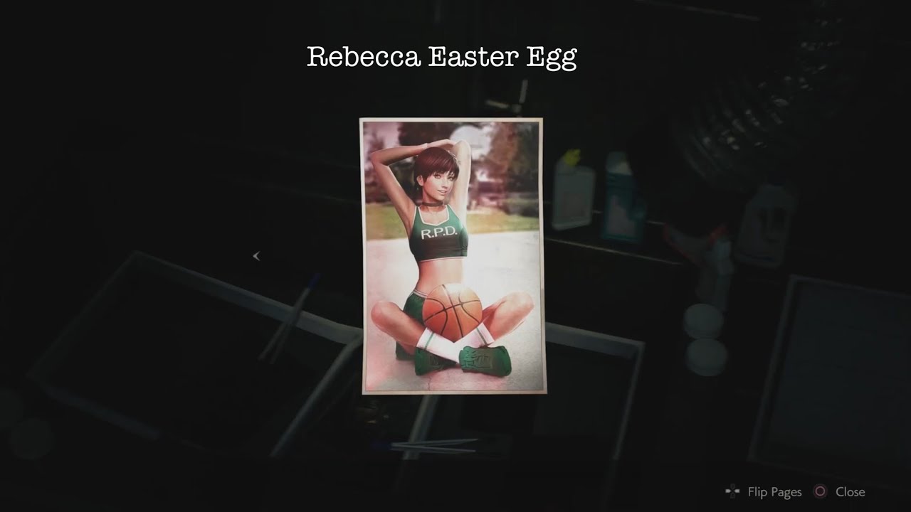 RESIDENT EVIL 2 REMAKE - Rebecca Chambers Photo Easter Egg