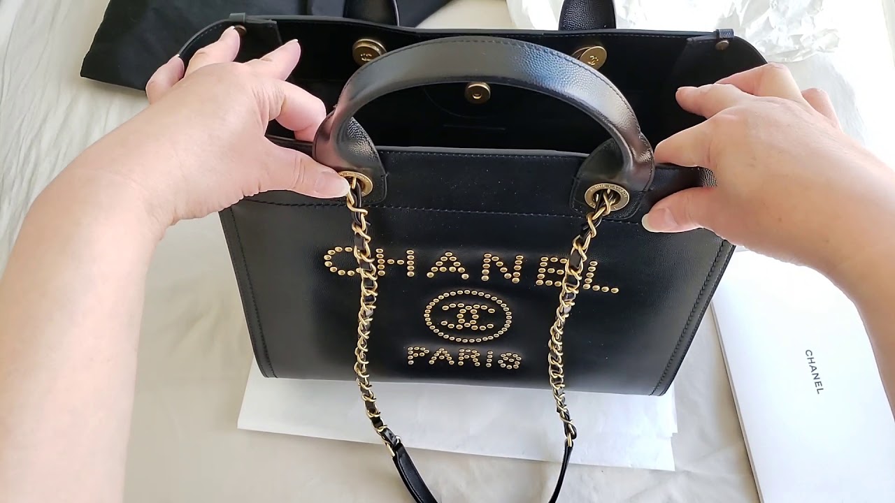 Bag of the Day 10: CHANEL Deauville Tote aka Grand Shopping in Black Leather #bagoftheday #chanel