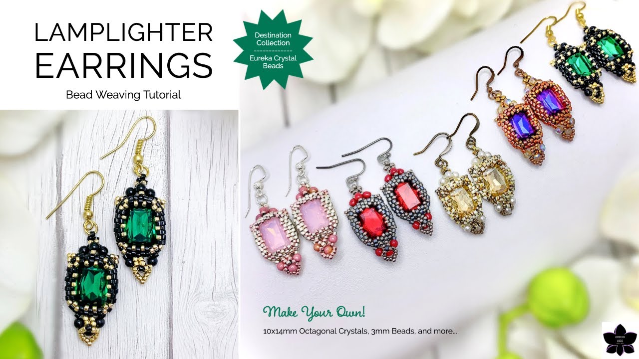 How to: Lamplighter Beaded 10x14mm Octagonal Crystal Earrings