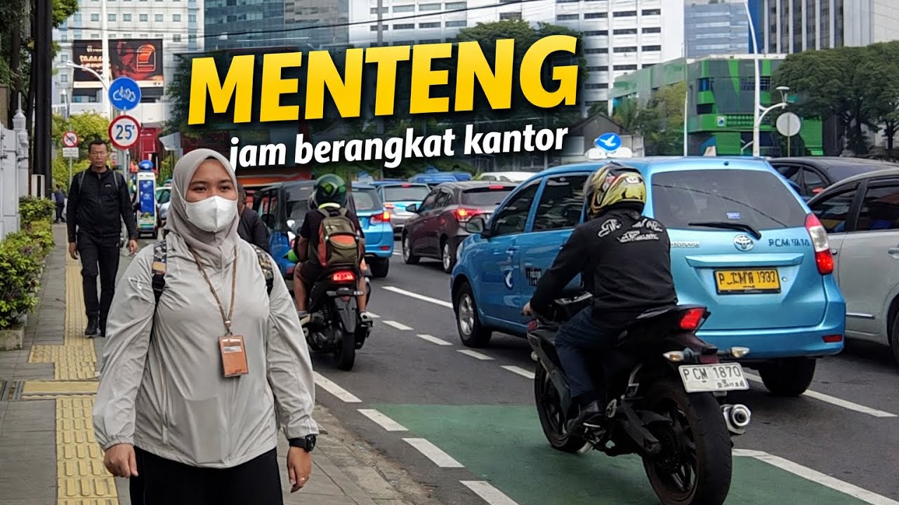 Jalan Kaki dari Jalan RP Soeroso Gondangdia ke Menteng Raya, Suasana Jam Berangkat Kerja Jakarta