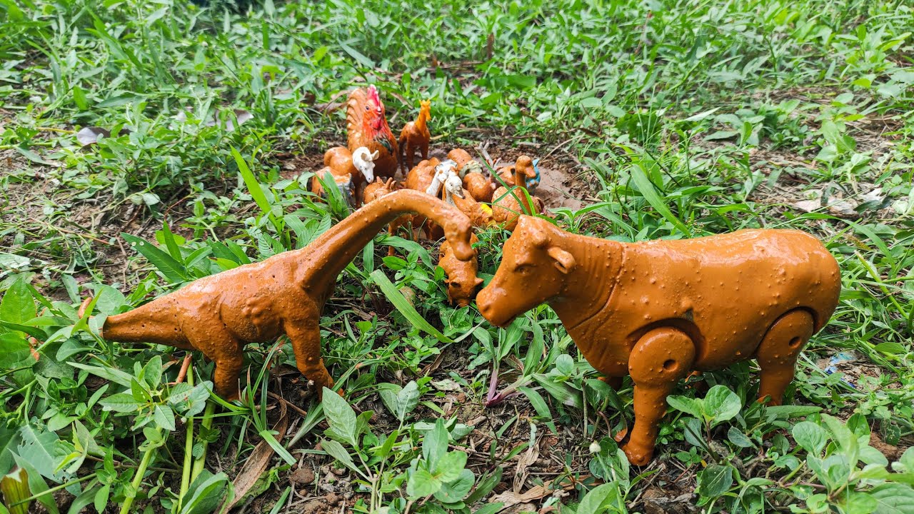 Wow!!! Membersihkan mainan hewan, sapi, bebek, angsa, ayam, gajah, singa, unta, buaya, zebra
