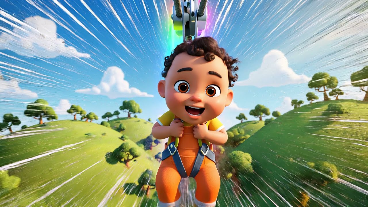 Bebé de Fortnite se deslizó por una tirolina | Canciones Infantiles y Rimas para Niños