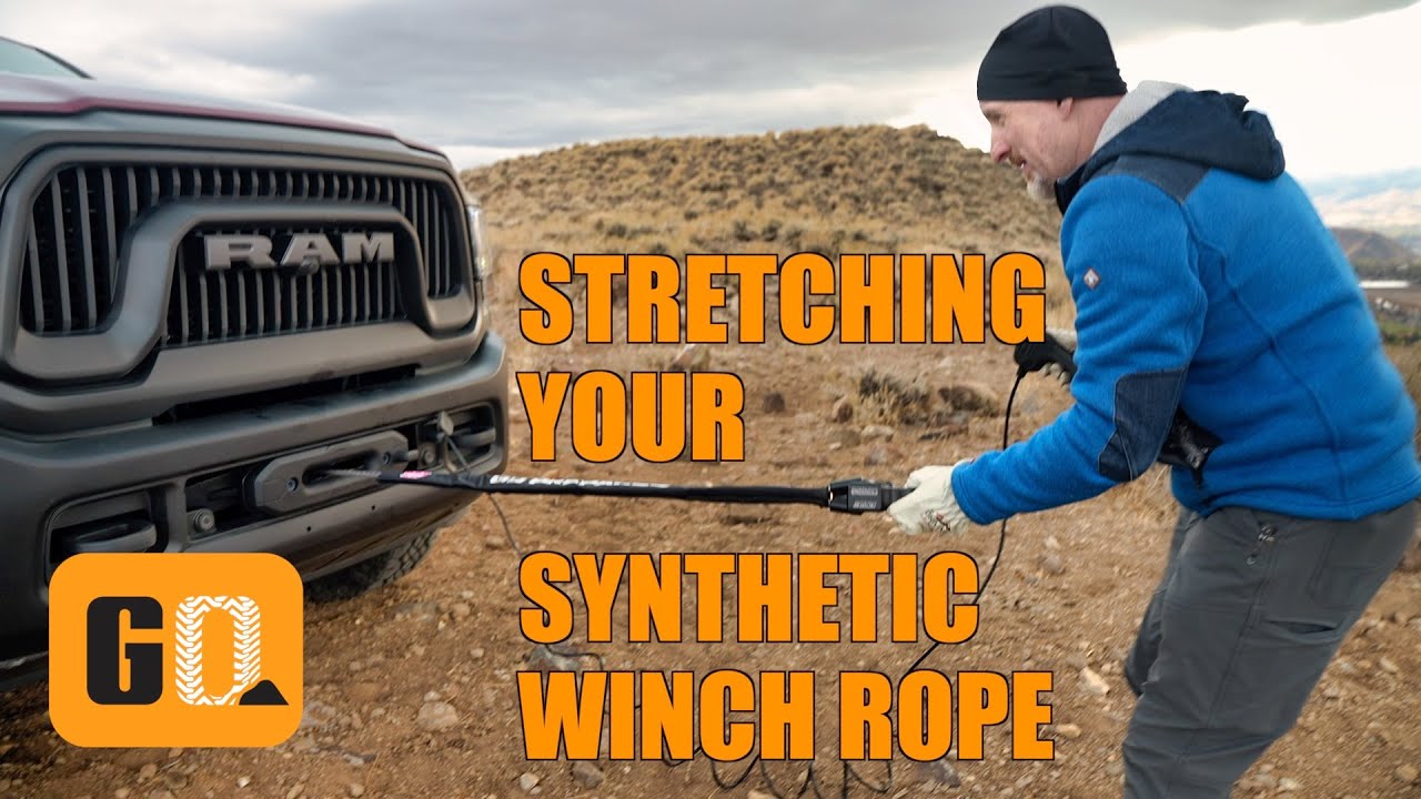 New Synthetic Rope Stretch on RAM 2500 Power Wagon with Warn Winch