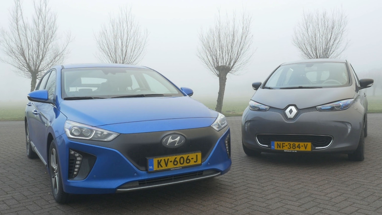 ANWB Dubbeltest Hyundai IONIQ electric vs Renault Zoe R90 2017
