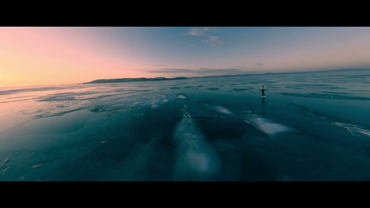 FPV-skating on the Frozen Balaton - HDR Sunset