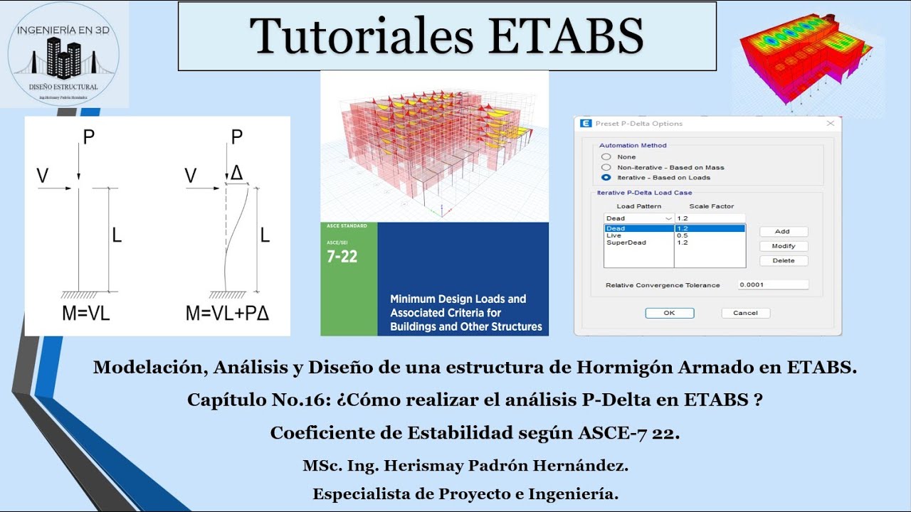Curso Completo.Cap.16 Chequeo y aplicación del efecto P-delta en ETABS  utilizando el ASCE-7 22.