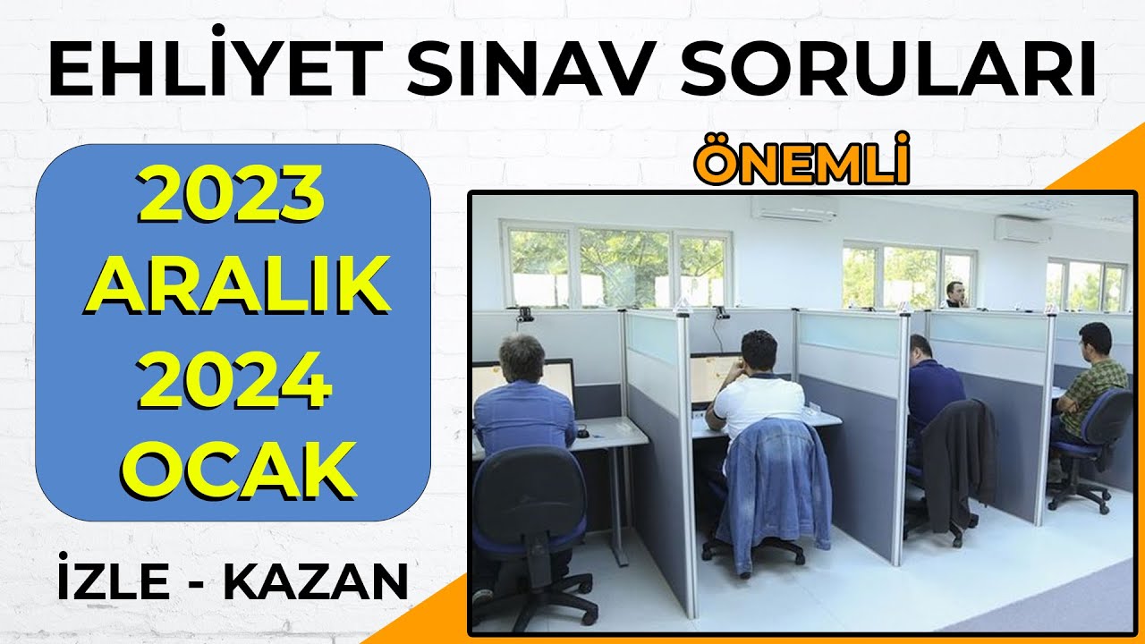 2023 Ehliyet Sınav Soruları / 2023 ARALIK OCAK Çıkmış Ehliyet Soruları / Ehliyet Sınav Soruları Çöz
