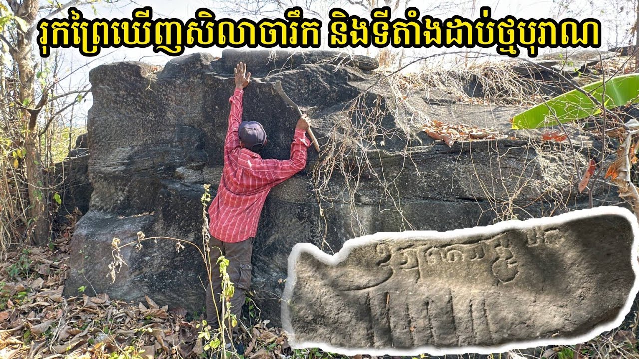 ​រុករក​សិលាចារឹក​បុរាណ​ ក្នុង​ព្រៃ​ឫស្សី​ | looking for inscriptions buried in bamboo trees 