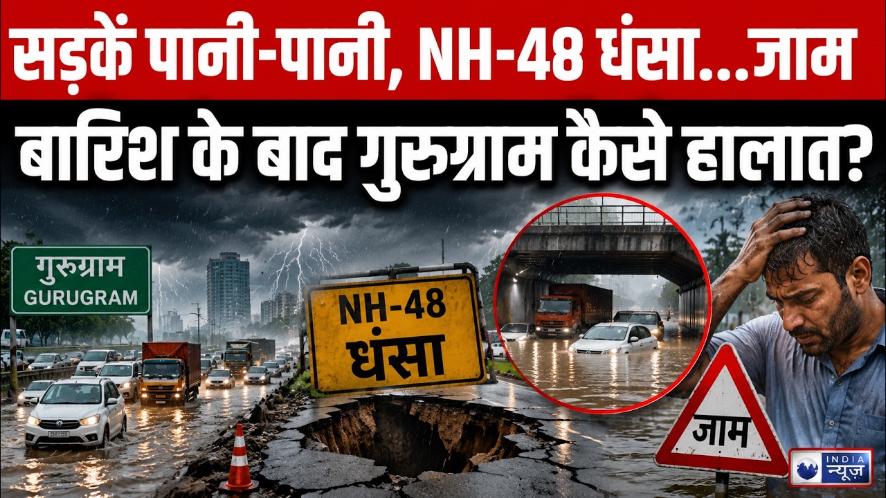Gurgaon Rain News: गुरुग्राम बारिश से बेहाल! सोहना रोड डूबी, पॉश सोसाइटियों में घुसा पानी |