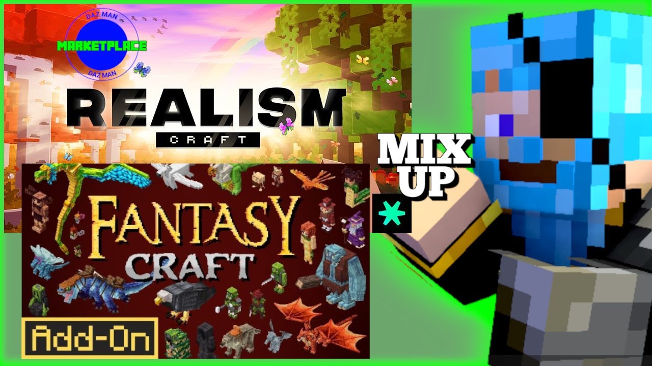 RealismCraft 2.0 x FantasyCraft 1.5 &brvbar; Minecraft Marketplace Mash Up &brvbar; Daz Man REACTS