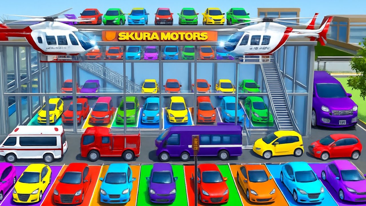 ALL RAINBOW CARS COLLECTION 🌈 AT SAKURA MOTORS 🚔🚙 ✅ SAKURASCHOOLSIMULATOR 🚗